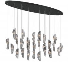 Lib & Co. CA 12221-019-02 - Sorrento, 28 Light Oval LED Chandelier, Smoke, Black Canopy