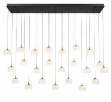 Lib & Co. CA 12245-02 - Manarola, 23 light Rectangular LED Chandelier, Matte Black