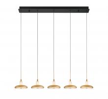 Lib & Co. CA 12257-02 - Mantova, 5 Light Linear LED Chandelier, Matte Black