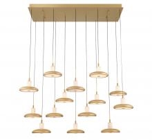 Lib & Co. CA 12259-030 - Mantova, 14 Light Rectangular LED Chandelier,Painted Antique Brass