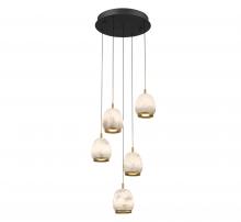 Lib & Co. CA 12263-02 - Lucidata, 5 Light Round LED Chandelier, Matte Black