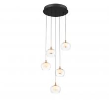 Lib & Co. CA 12266-02 - Manarola, 5 Light Round LED Chandelier, Matte Black