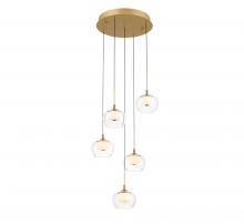 Lib & Co. CA 12266-030 - Manarola, 5 Light Round LED Chandelier, Painted Antique Brass