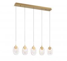 Lib & Co. CA 12292-030 - Castelo, 5 Light Linear LED Chandelier, Painted Antique Brass