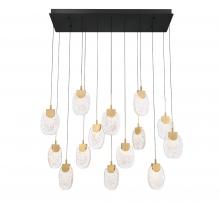 Lib & Co. CA 12294-02 - Castelo, 14 Light Rectangular LED Chandelier, Matte Black