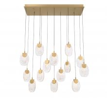 Lib & Co. CA 12294-030 - Castelo, 14 Light Rectangular LED Chandelier, Painted Antique Brass