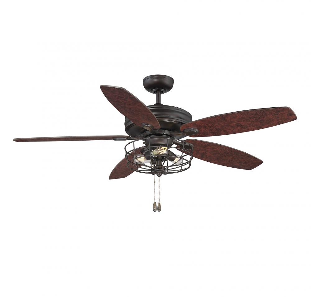 52&#34; 3-Light Ceiling Fan in Oil Rubbed Bronze