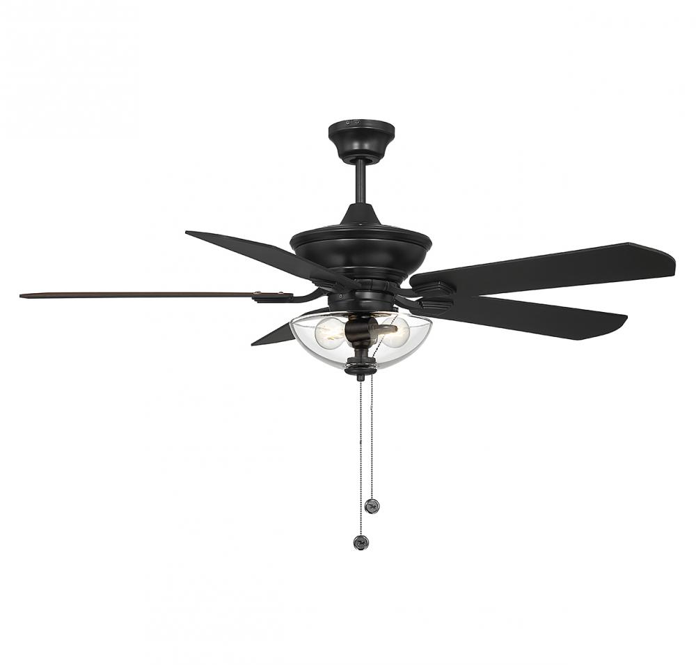 52&#34; 2-Light Outdoor Ceiling Fan in Matte Black