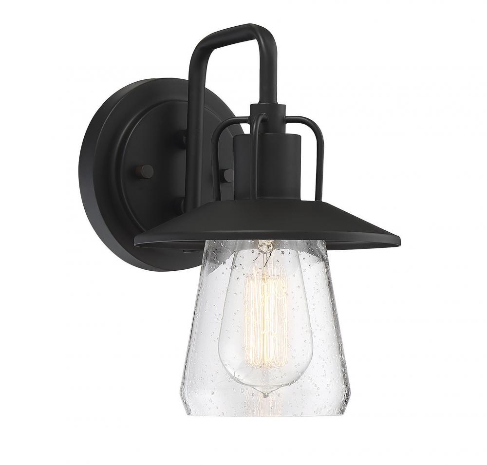 1-Light Outdoor Wall Lantern in Matte Black