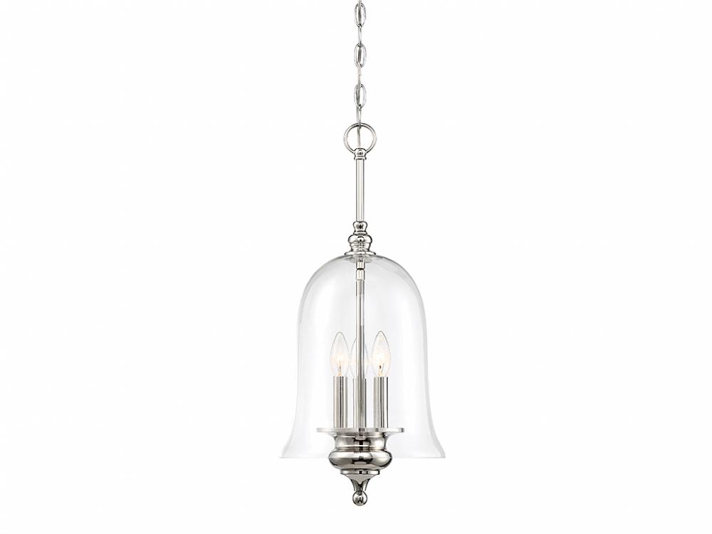 3-Light Pendant in Polished Nickel