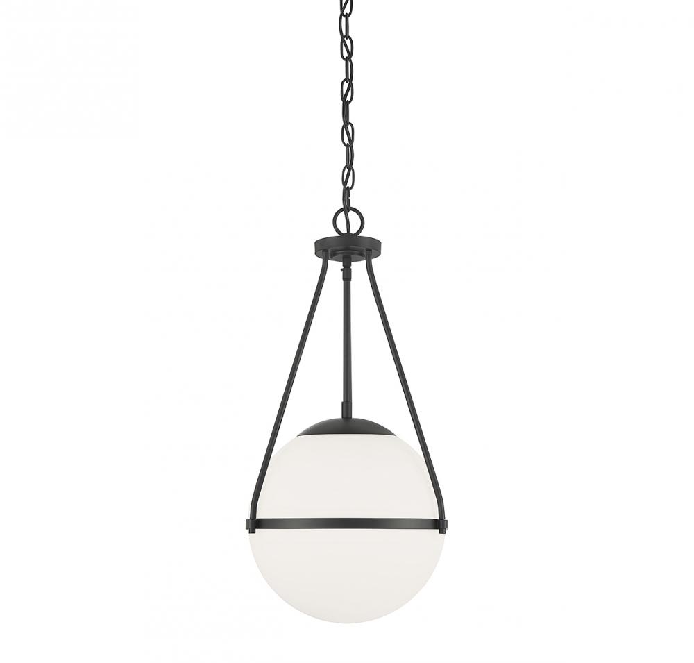 1-Light Pendant in Matte Black