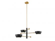 Savoy House Meridian CA M100143MBKNB - 3-Light Chandelier in Matte Black and Natural Brass