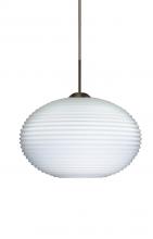 Besa Lighting 1JC-491207-BR - Besa Pendant Pape 10 Bronze Opal Ribbed 1x75W Medium Base