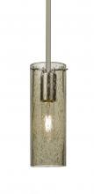  1TT-JUNI10LT-SN - Besa, Juni 10 Stem Pendant, Latte Bubble, Satin Nickel, 1x60W Medium Base