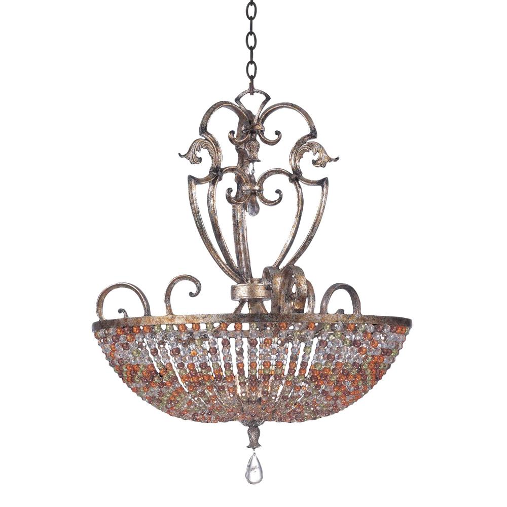 Chesapeake 7 Light 32 Inch Pendant With Beaded Bowl Shade