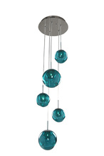  309541CH/AQUA - Meteor 5 Light Pendant