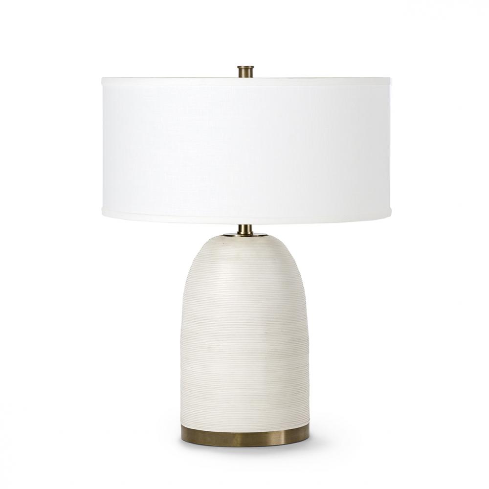 Rivoli Leather Table Lamp White