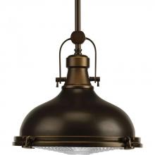 Progress P5188-10830K9 - Fresnel Lens LED Collection Oil Rubbed Bronze Clear Fresnel Glass Coastal Pendant Light