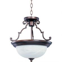 Maxim 85843MROI - Two Light Oil Rubbed Bronze Marble Glass Bowl Semi-Flush Mount