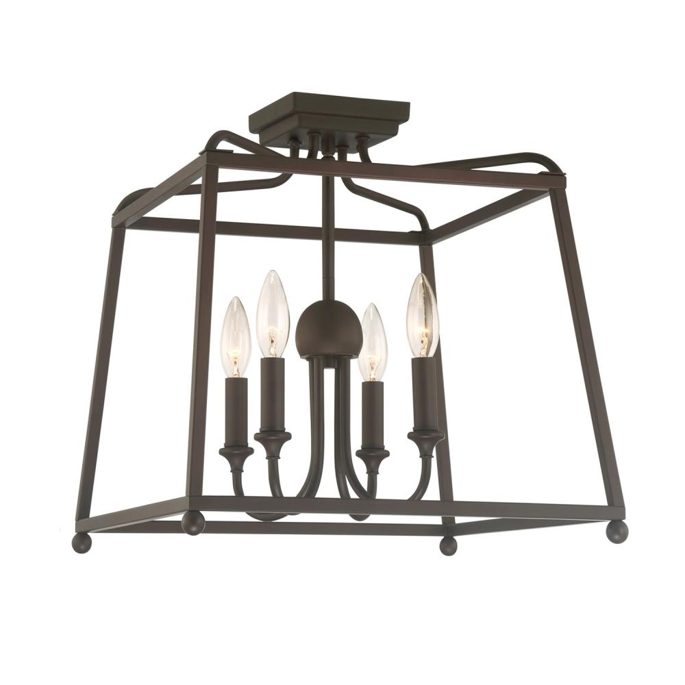 Libby Langdon for Crystorama Sylvan 4 Light Dark Bronze Semi Flush Mount