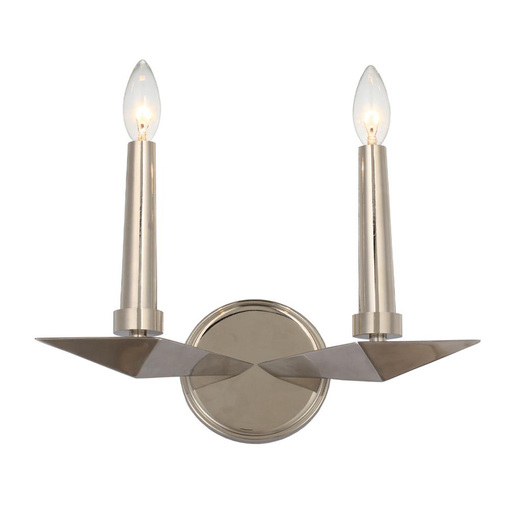 Palmer 2 Light Polished Nickel Sconce