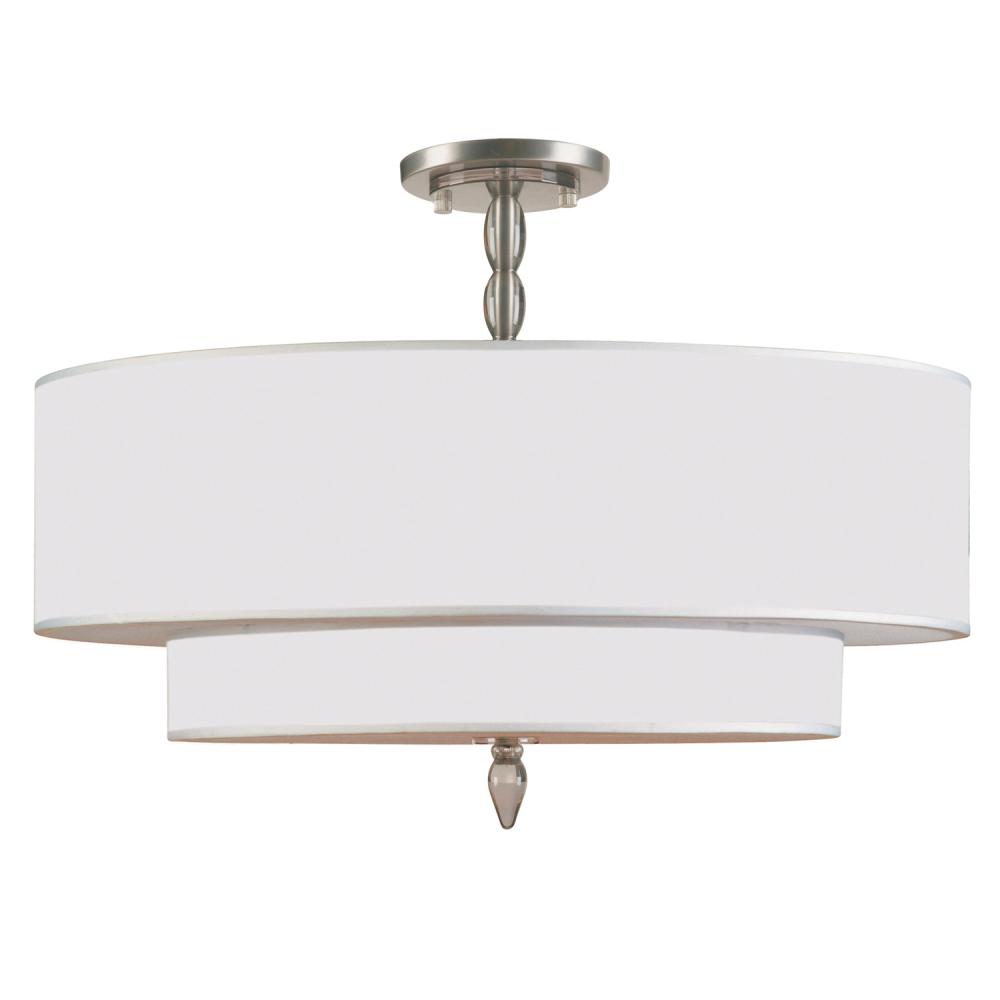 Luxo 5 Light Satin Nickel Semi Flush Mount