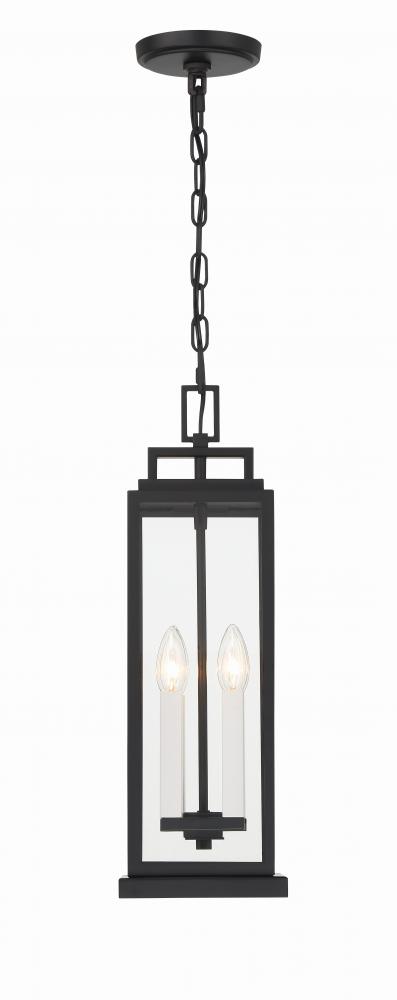 Aspen 4 Light Matte Black Outdoor Pendant