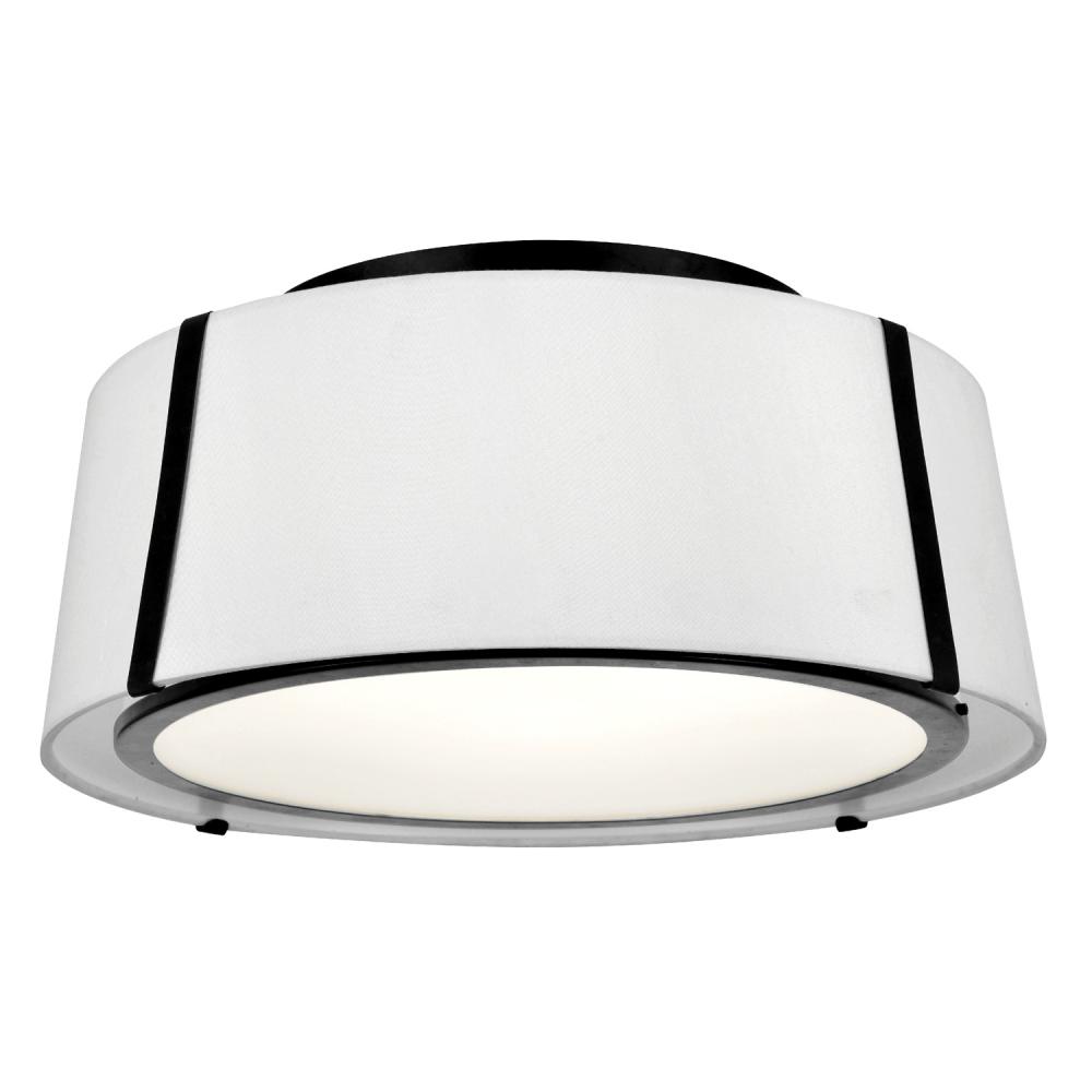 Fulton 3 Light Matte Black Semi Flush Mount