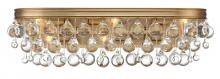 Crystorama 133-VG - Calypso 6 Light Crystal Teardrop Vibrant Gold Bathroom Vanity