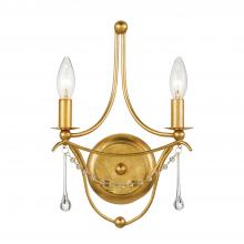 Crystorama 422-GA - Metro 2 Light Antique Gold Sconce