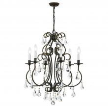 Crystorama 5016-EB-CL-MWP - Ashton 6 Light Hand Cut Crystal English Bronze Chandelier