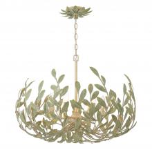 Crystorama 533-CT - Broche 6 Light Champagne Green Tea Chandelier