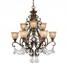 Crystorama 7509-BU-CL-I - Norwalk 9 Light Clear Italian Crystal Bronze Umber Chandelier