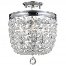 Crystorama 783-CH-CL-MWP - Archer 3 Light Hand Cut Crystal Polished Chrome Semi Flush Mount