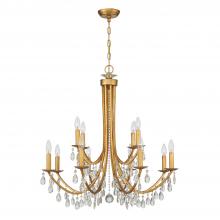 Crystorama 8829-GA-CL-SAQ - Bridgehampton 12 Light Spectra Crystal Antique Gold Chandelier