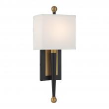 Crystorama ARD-832-MK-VG - Ardson 1 Light Matte Black + Vibrant Gold Sconce