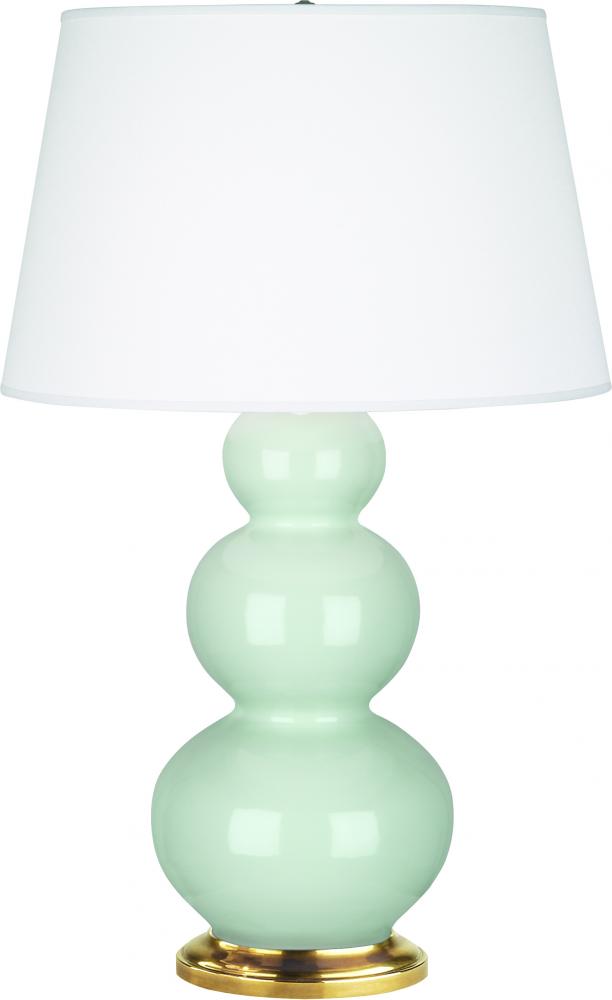 Celadon Triple Gourd Table Lamp