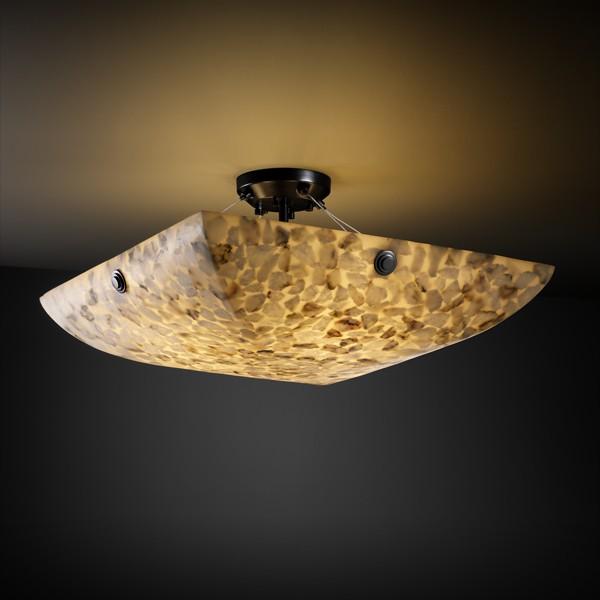 48&#34; Semi-Flush Bowl w/ CONCENTRIC CIRCLES FINIALS