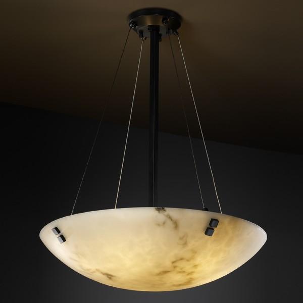 48&#34; Pendant Bowl w/ LARGE SQUARE W/ POINT FINIALS