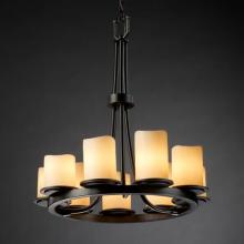 Justice Design Group CNDL-8766-14-AMBR-NCKL - Dakota 9-Light Ring Chandelier