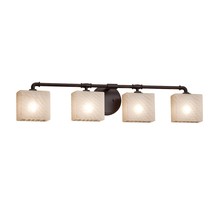 Justice Design Group FSN-8464-55-WEVE-DBRZ - Bronx 4-Light Bath Bar