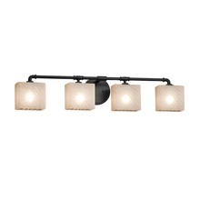 Justice Design Group FSN-8464-55-WEVE-MBLK - Bronx 4-Light Bath Bar