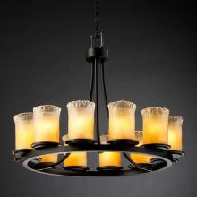 Justice Design Group GLA-8768-16-WTFR-MBLK - Dakota 12-Light Ring Chandelier (Short)