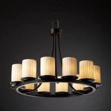 Justice Design Group POR-8768-10-BMBO-MBLK - Dakota 12-Light Ring Chandelier (Short)