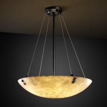 Justice Design Group CLD-9661-35-MBLK-F3-LED3-3000 - 18" LED Pendant Bowl w/ Pair Square w/ Points Finials