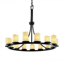 Justice Design Group CNDL-8715-10-CREM-MBLK - Dakota 15-Light 1-Tier Ring Chandelier