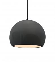 Justice Design Group CER-6533-GRY-MBLK-BKCD - Medium Globe 1-Light Pendant