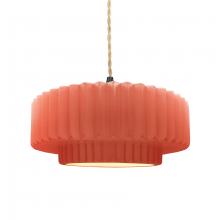 Justice Design Group CER-6553-BSH-MBLK-BEIG-TWST - Medium Tier Pleated 1-Light Pendant