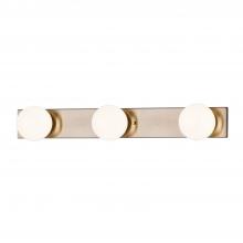 Justice Design Group FSN-4043-CLOP-BRSS - Luna 3-Light LED Bath Bar