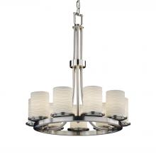 Justice Design Group POR-8766-10-WAVE-NCKL - Dakota 9-Light Ring Chandelier